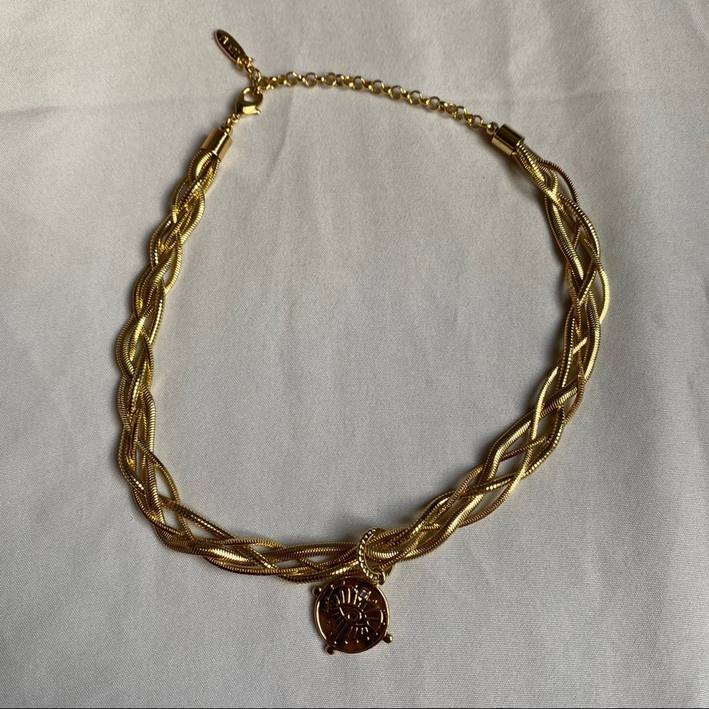 Luv Aj Twisted Evil Eye Chain Choker Gol